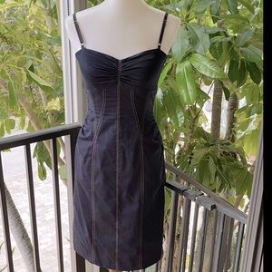 🌿Cache Side Ruched Denim Look Dress